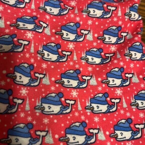 Vineyard Vines Girls Pink and Regatta Blue Snow Whale Sleeping Pants - Picture 2 of 7